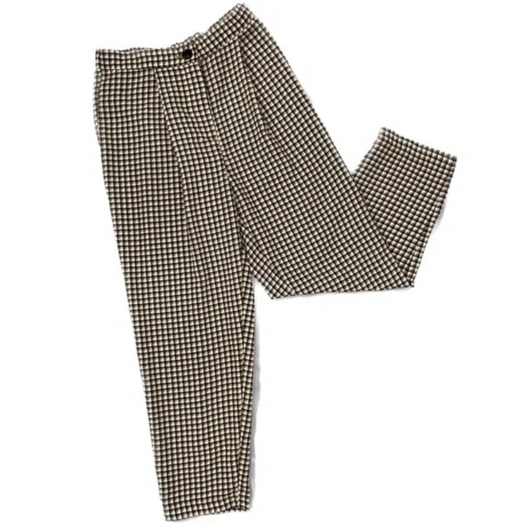 H&M Divided Brown Check High-Waist Trousers - Picture 1 of 3